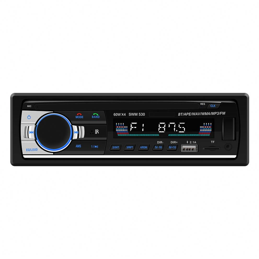 1din  LCD 7 color  car radio with BT EQ Music SWC USB 12V 18 preset stations car multimedia player
