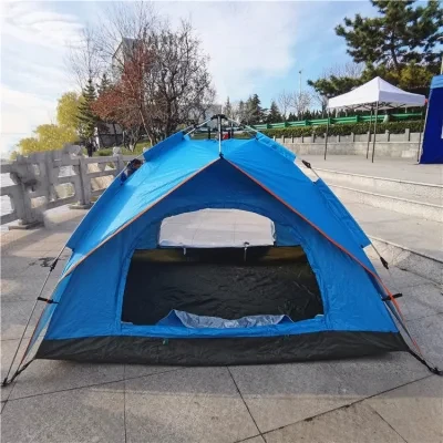 2-3 Person Big Canvas Glamping Tent Tourist Canopy Waterproof Oxford Fabric Inflatable Canopy Pop-up Camping Tent Outdoor
