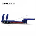 2 axles 35tons loader capacity gooseneck low bed semi truck trailer with towing dolly