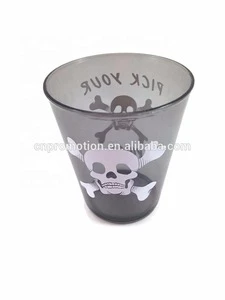 20 count customized head card packed 1 ounce colorized plastic shot glasses