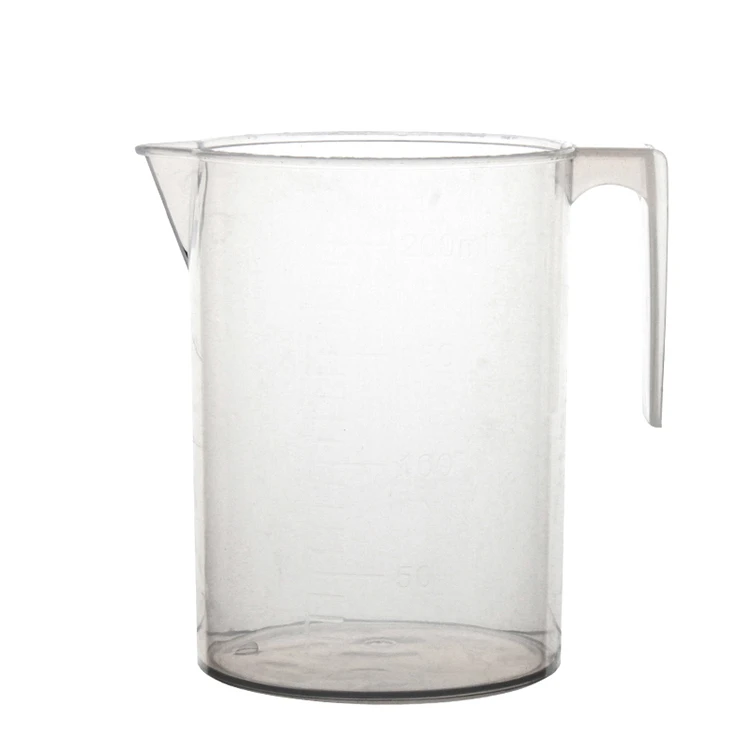 200ml 250ml 500ml 1000ml 2000ml lab equipment mug cups graduated measuring plastic Beaker with plastic handle