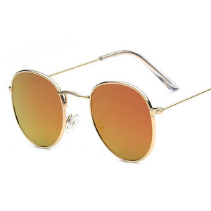 2018 Retro Woman Sunglasses Round Sun Glasses Colorful Lens Metal Frame Glasses Summer Style Female Sunglasses B3447