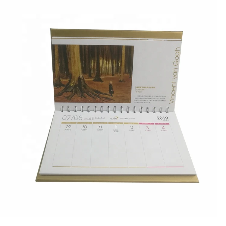 2020 custom printing high-end gift desk calendar