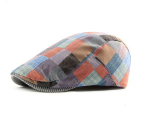 2020 Custom Wholesale Good Quality Plaid Ivy Hat Fashion Checked fabric ivy cap newsboy cap