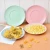 Import 2020 Eco Friendly Top Seller Wheat Straw Dishes Plate Green Color Wheat Fiber Plates from China