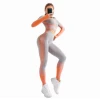 2020 High Waisted Long Sleeves Seamless Sport Suit Women Fitness Clothing Sport Wear Yoga Set