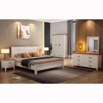 2020 hot sale  Modern design Suite wooden bedroom home furniture MDF melamine bed