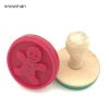 2020 Hot Seller Factory Directly sell Silicone Cookie Stamp with wooden handle DIY Pastry Cake Cookie Seal Moulds