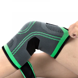 2020 knitted basketball Compression knee brace wrapped breathable sports protective gear