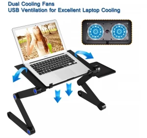 2021 360 Degree Adjustable Portable Home Office Notebook PC Laptop Computer Desk Folding Table Stand with Mouse Pad
