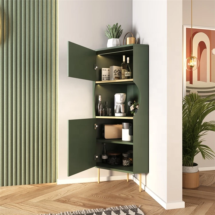 2021 Fashionable Multifunctional Locker Living Room Vestibule Storage Cabinet With LED Corner Cabinet