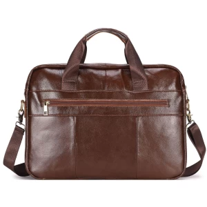 2021 Genuine Leather Casual Male Briefcases Laptop Men Crossbody Bag
