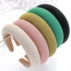 2021 Korean New Hair Hoop Fashion Solid Color PU Leather Hairbands Women Hair Accessories Sponge Faux Leather Headband