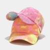 2021 Outdoor Fashion Adjustable Graffiti Custom Fitted Baseball Cap Tie Dye Hat for Women