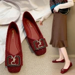 2021 YS drill widened plus size flat shoes flat shoes women Womens Flats
