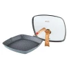 24cm cooklover die cast aluminum marble coating induction bottom wooden detached handle square fry pan
