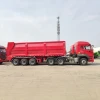 3 Axles 50 Tons Automatic Belt Discharge Crawler Dump Semi Truck Trailer