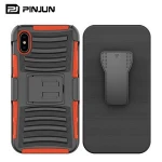 3 in 1 heavy duty rugged hybrid mobile phone kickstand cover shell for iphone xs max belt clip holster case