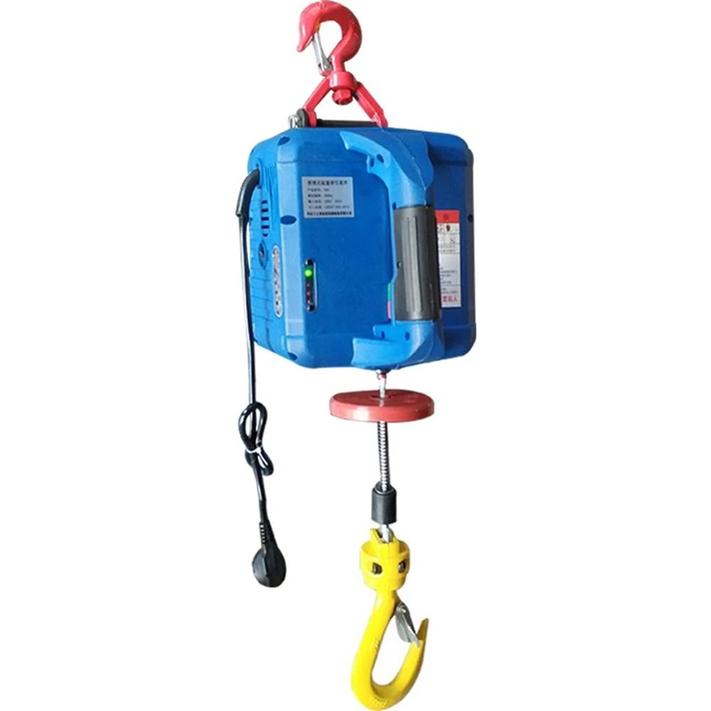 300KG 11.8M Portable electric winch hand winch traction block electric steel wire rope lifting hoist towing rope