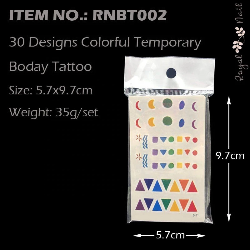 30PCS Summer Designs Waterproof Safe Ink Colorful Temporary Body Tattoo
