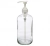 32 Ounce Large Clear Glass Boston Round Bottles with White Pump
