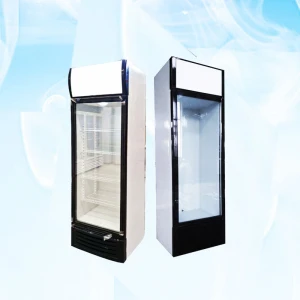 380L Factory glass door beverage display freezer drinks cooler commercial refrigerator high quality