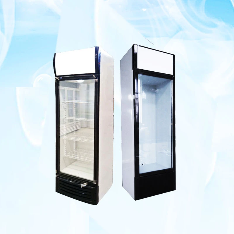 380L Factory glass door beverage display freezer drinks cooler commercial refrigerator high quality