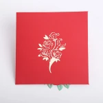 3D Red Roses Greeting Pop Up Card Happy Birthday Mothers Day Wedding valentines gifts