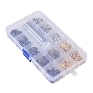 40 Sets Leather Craft Snaps Repairing Rivets Fastener Snap Button with Fixing Tools for Belts DIY Crafts Press Studs Punk