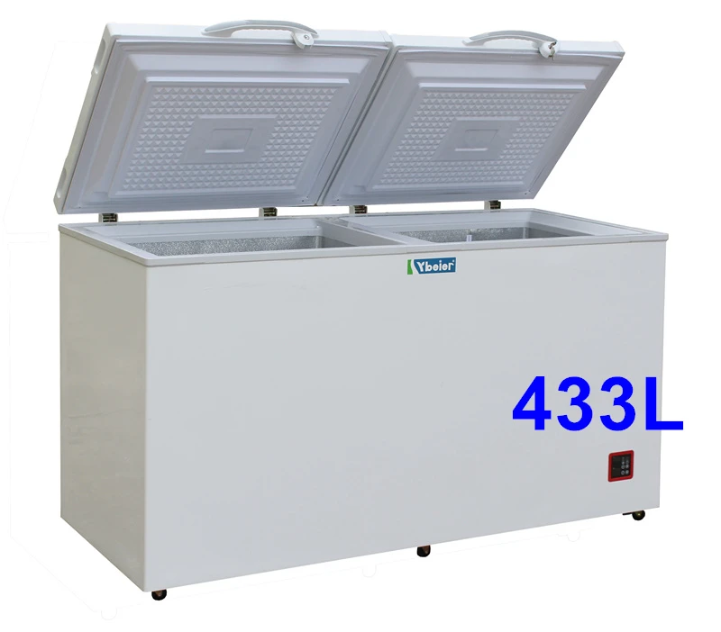 433L dc 12v/24v 110mm unique energy efficient solar freezer dc freezer