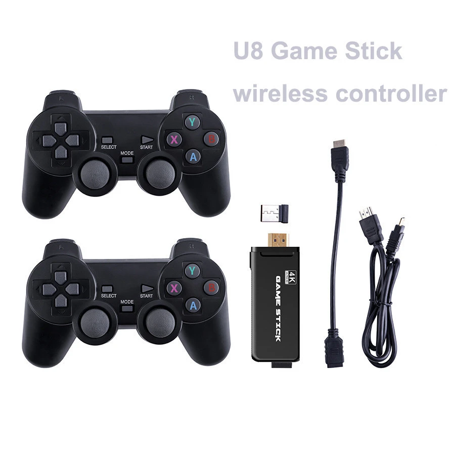 4K HD Family TV Video Game Console 32G/64G Built-in 3000+ /10000+ Games Wireless Controllers For SFC/GBA/PS1/MAME/MD