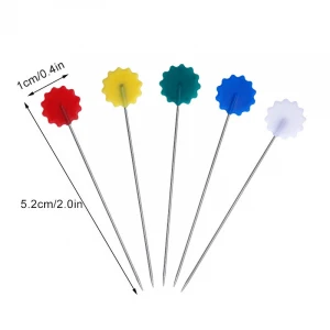 52mm 50PCS RTS  High Quality sewing decoration lovely straight safety Plastic Dark flower shape Head Pin