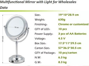 6 Inch Double Sides Vanity Tabletop Magnification LED Makeup Mirror with Light