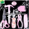 6 pcs Heat transfer full wrap Floral printing Garden hand Tool Set ,scissor,hammer,knife,tape measure, screw driver,tweezer
