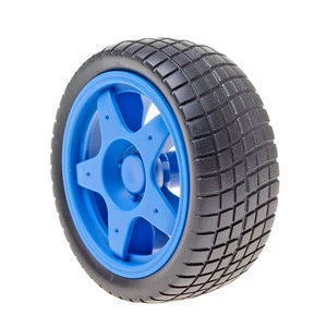 65mm Light blue Robot smart car rubber wheel Corrugated tire for DIY Toy robot