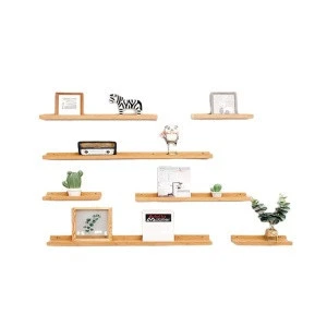 7 in 1 combination wall floating shelves industrial wooden wall shelf decorations living room furniture home decoration