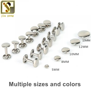 7mm Round Double Rivet of Metal Stud Collision Nail Docking Screws Garment Bracelet Metal