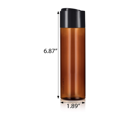 8oz 250 ml Professional Cylinder PET Plastic Bottles BPA Free  with Wide Black Disc Cap Lid