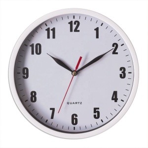8&quot; White Silent Wall Clock Non-ticking Decor Digital Quartz Wall Clock Battery Operated Easy to Read Round Wall Clock