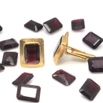 925 Sterling silver Garnet Quartz Gemstone Cufflinks For Men , Mens Cufflinks