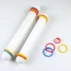 9inch Fondant Gum paster Roller Silicone Rolling Pin with Guide Rings Sugarcarft for Baking