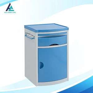 ABS plastic medical hospital bedside cabinet table with drawer