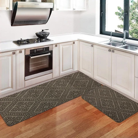 Absorbent Custom Printed Indoor TPR Loop Pile Kitchen Rug Floor Mats Polypropylene Kitchen Mat set of 2