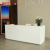Acrylic solid surface hospital reception counter simple design round service counter reception desk
