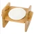 Import Adjustable Height Raised bamboo cat bowl frame durable pet bowl with 2 ceramic Bowls pets feeder holder from China
