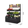 Adjustable steel display supermarket shelf rack single-side shelves fresh fruit and vegetable display stand