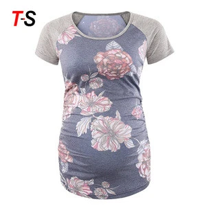 Amazon Best Selling Summer Printed Pregnant Clothes Wear Maternity Clothing