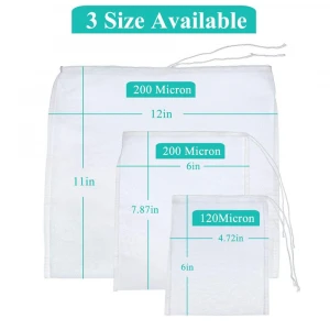 Amazon Hot 3 Sizes Food Strainer Mesh Filter Nut Milk Bags For Juices And Coffees