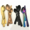Amazon stainless steel gold cutlery 20pcs dinner silverware flatware set