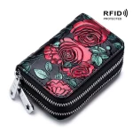 Andong RFID Block Short Wallet Purse for Women Female Wallets Card Holder Fashion Lady Coin Purses Genuine Cow Leather CL-7180